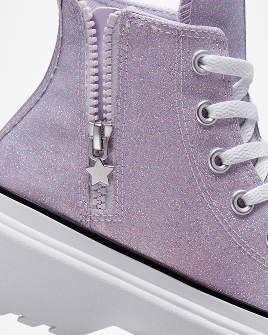 Topanky Na Platforme Converse Chuck Taylor All Star Lugged Lift Glitter Vysoke Dievcenske Nachový Biele Čierne | SK BECM116